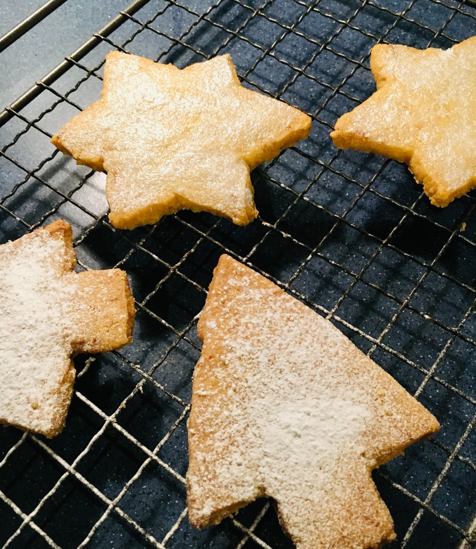 Christmas Cookies cooling on a rack