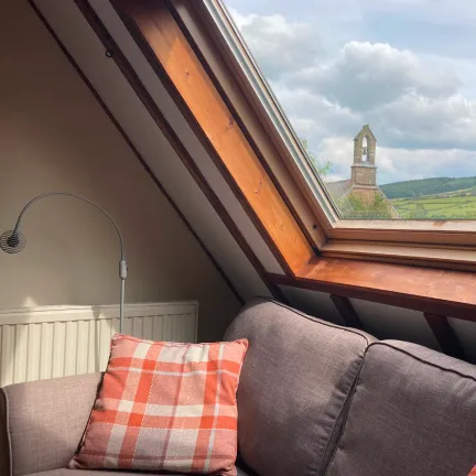 views of the redlake valley and caer caradoc from the room