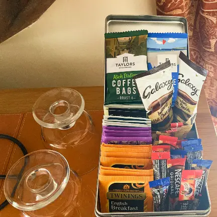 well stocked welcome tray