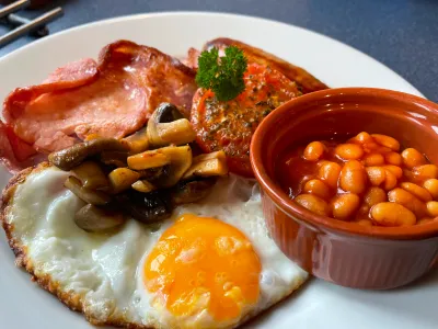 Locally sourced ingredients make up our full english cooked breakfast